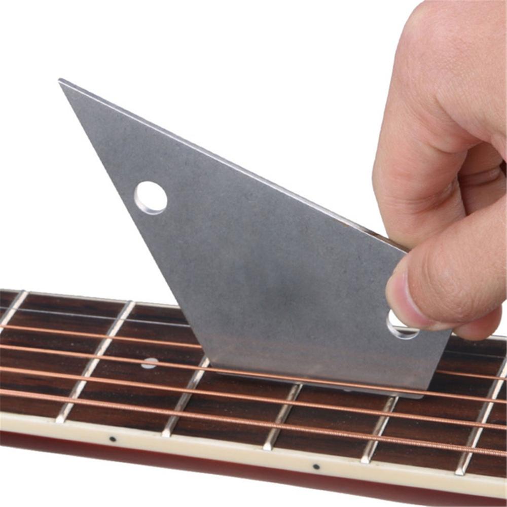 Lanfy Penggaris Fret Leveling Bass Gitar Metal Tahan Lama Untuk Gitar Akustik Instrumen Senar Fret Leveling Tools