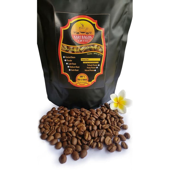 

KOPI KINTAMANI ROAST BEANS PROSES FULLWASH HIGH QUALITY 250 GR - SARI BAGUS COFFEE