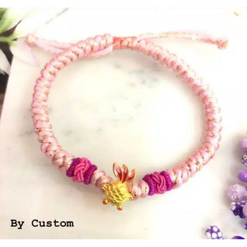 Gelang tali cina emas hongkong 24karat 999% ikan koi keberuntungan
