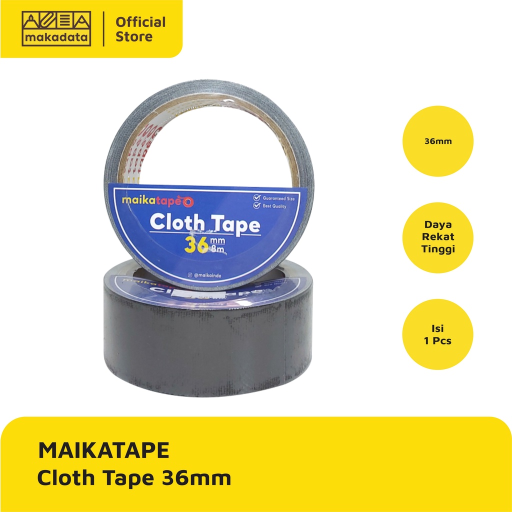 

LAKBAN LINEN / CLOTH TAPE HITAM MAIKATAPE 36MM MURAH