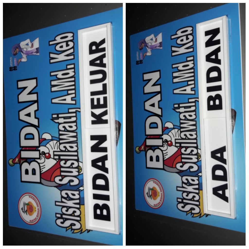 

SIGN LABEL ACRYLIC SIGN BOARD ACRYLIC PAPAN NAMA BIDAN 20X30