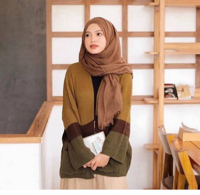 Kardigan Cameroon combie knited Rajut Murah