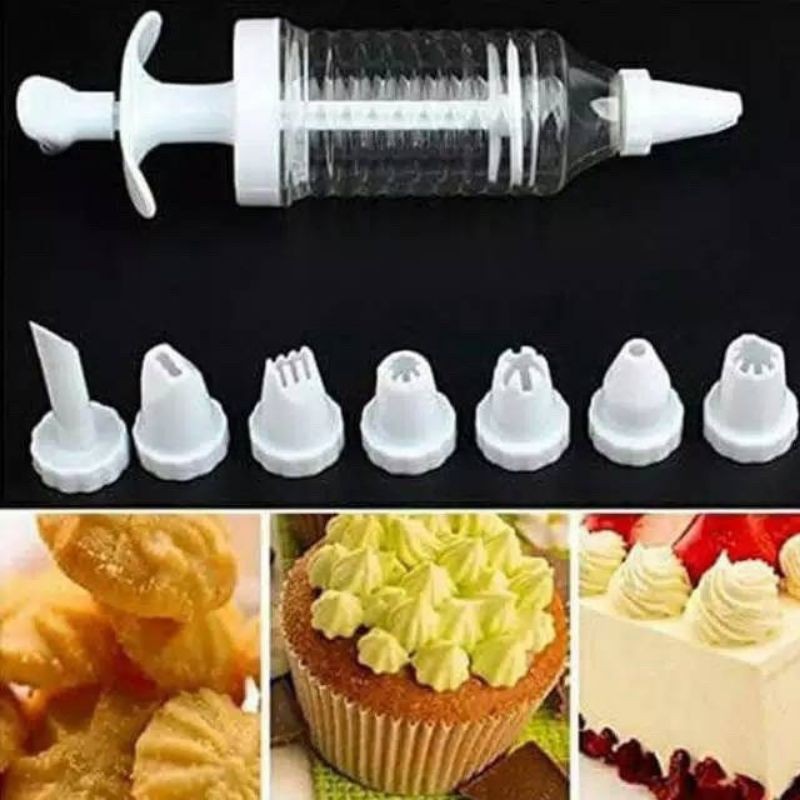 Alat Penghias Kue 8 Motif / Cake Pen Cake Decoration / Semprotan Cream / Spuit Kue Kering