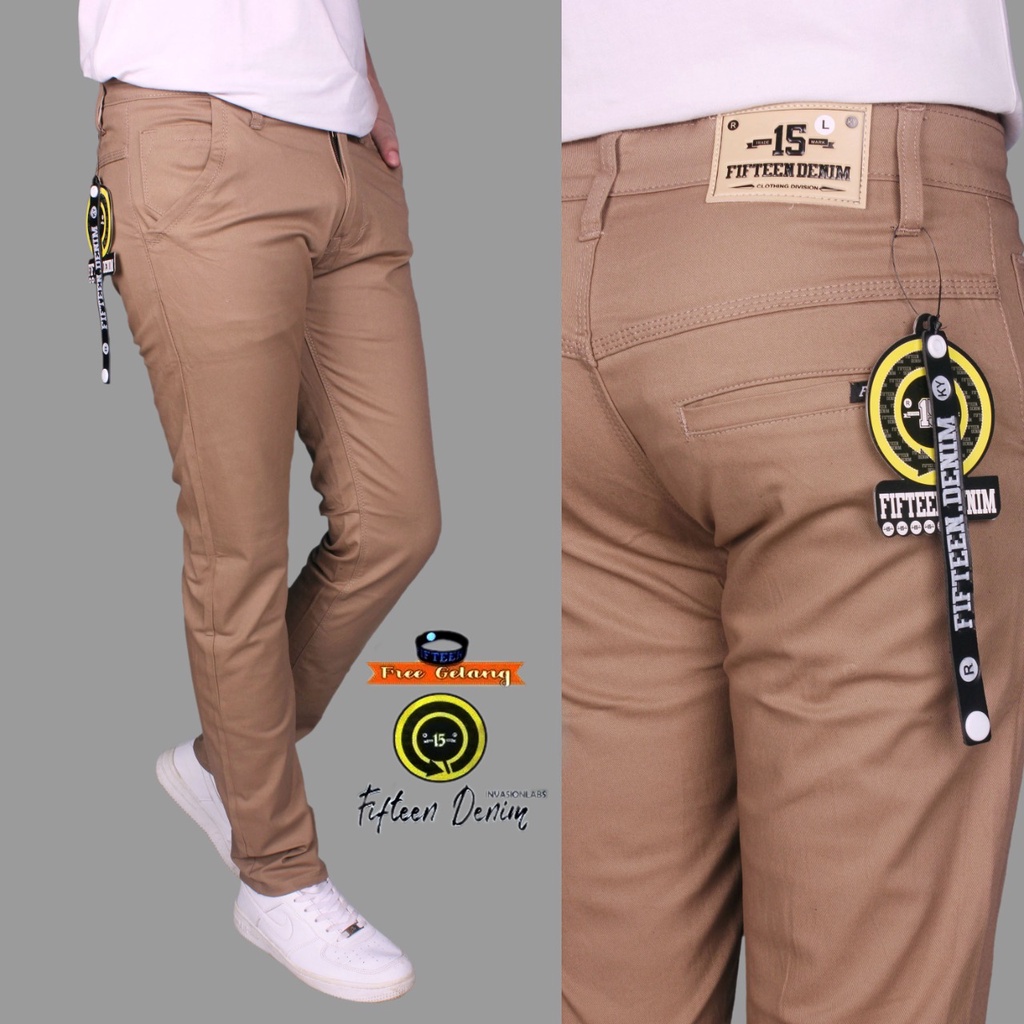 Bayar Ditempat - Celana Panjang Chino Slim Fit Pria Terbaru 2023 Original Distro / Celana Panjang Cowo Keren, Trendy, Dan Nyaman Dipakai