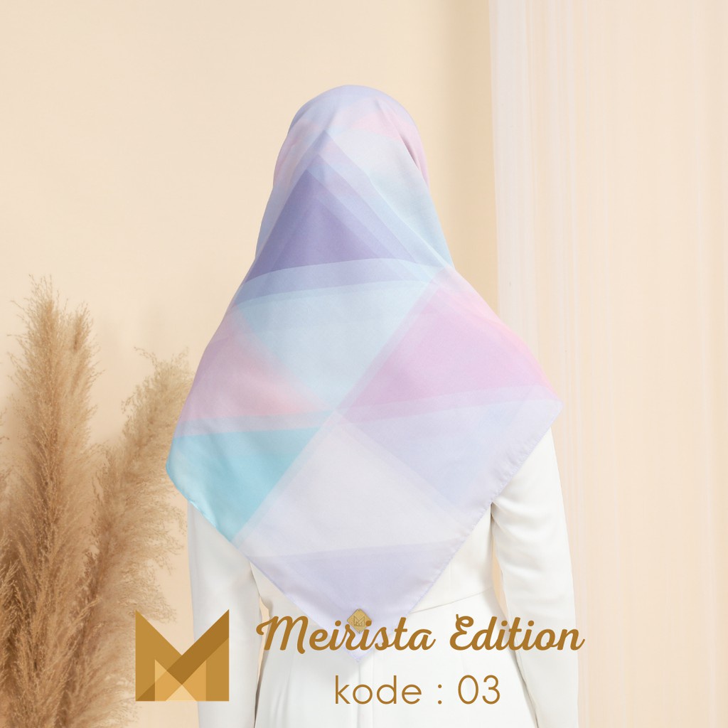 Meirista Hijab Edition 03 | Kerudung Segi Empat Lasercut Segiempat Voal Premium Printing Motif