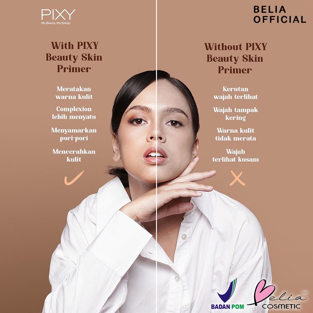 ❤ BELIA ❤  PIXY Beauty Skin Primer Make It Glow 25mL | Techno-Fixed Matte | Primer | Base Make Up | BPOM