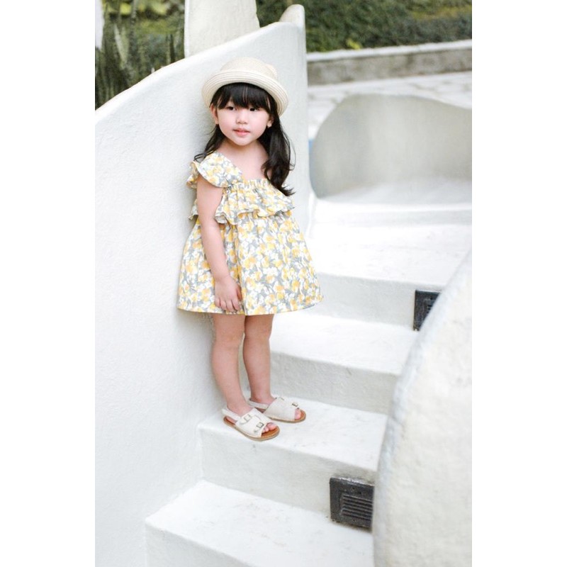 atasan dress ruffle rayon syuri / chery top untuk anak usia 2-5 tahun