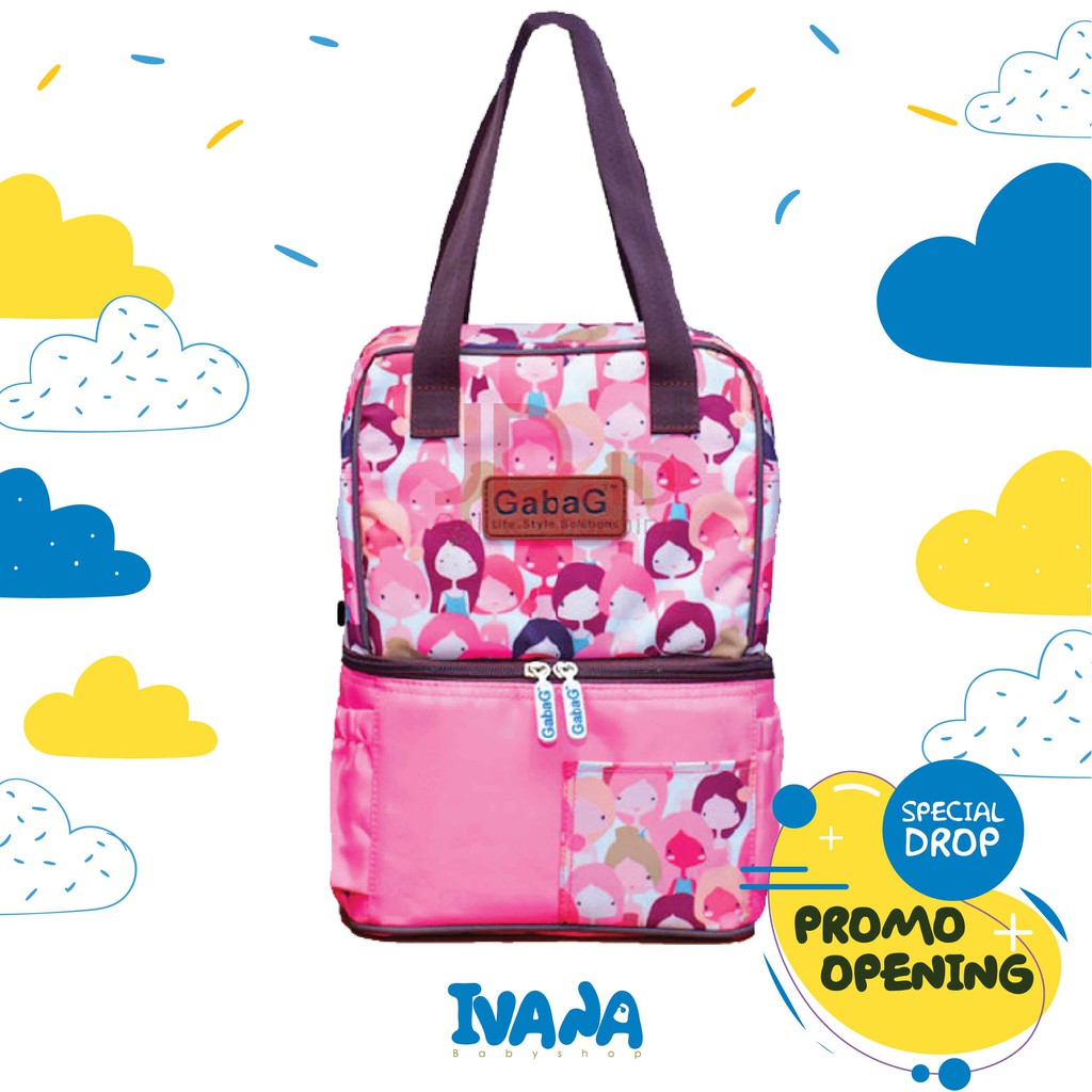 Gabag Cooler Bag POP Series Motif Ceri Nuri Gendis Lavender - Tas Asi - Free 2 Ice Gel - Ivana Baby