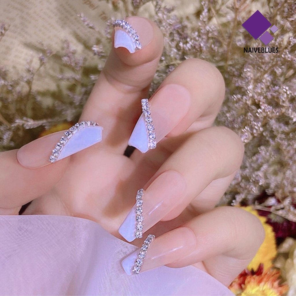 Naiveblue &gt; Rantai Berlian Imitasi Bahan Metal Untuk Dekorasi Nail Art DIY