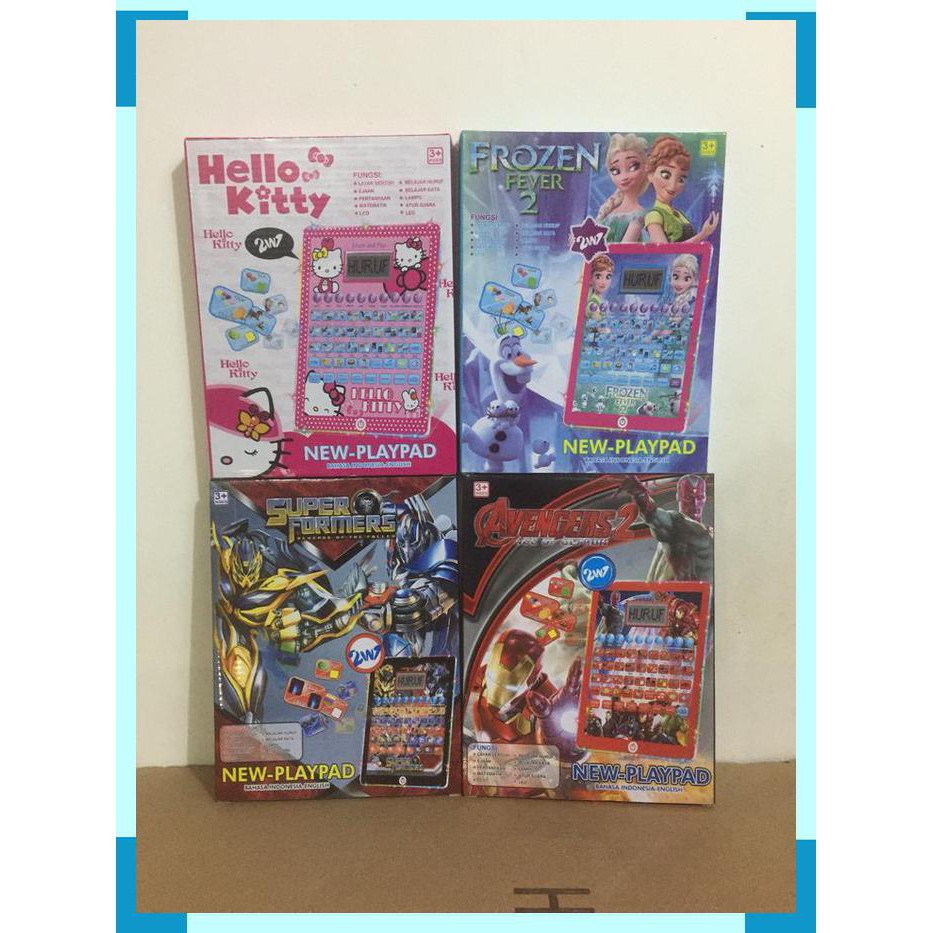 Mainan edukasi playpad/ipad Indonesia-english with LCD light &amp- sound