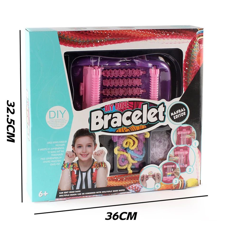 Mainan DIY Mesin Rajut Anak Mesin Tenun Gelang Ikat Rambut Anak Perempuan Mainan Mesin Tenun Anak Knitting Machine