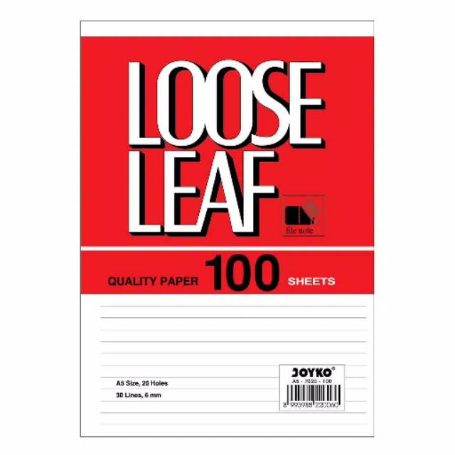 

Loose Leaf / Isi Kertas File / Binder Joyko A5-7020 / 100 Lembar