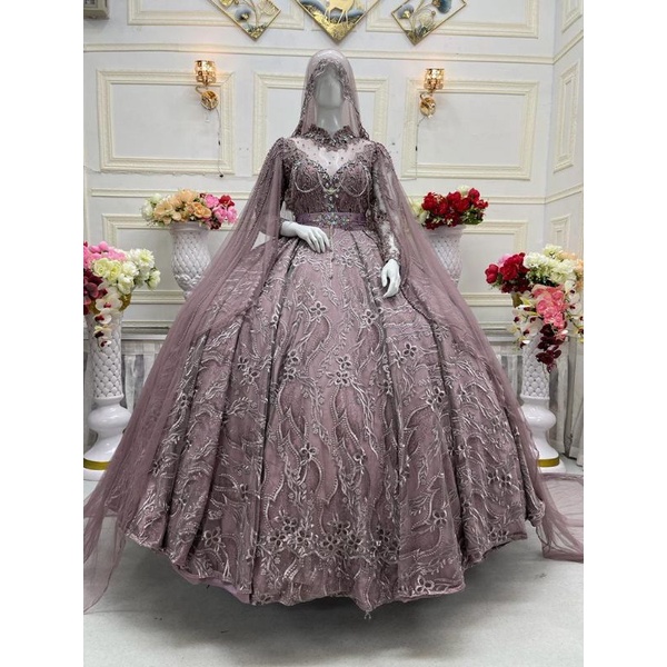 TERLARIS GAUN BARBY WEDDING CANTIK /GAUN MURAH/GAUN WEDDING MODEREN /BAJU PENGANTIN BARUub