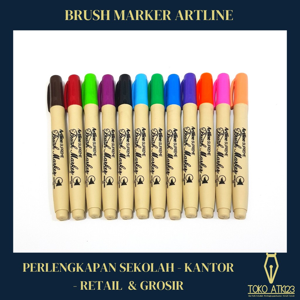 Spidol Brush Marker Merk Artline Supreme