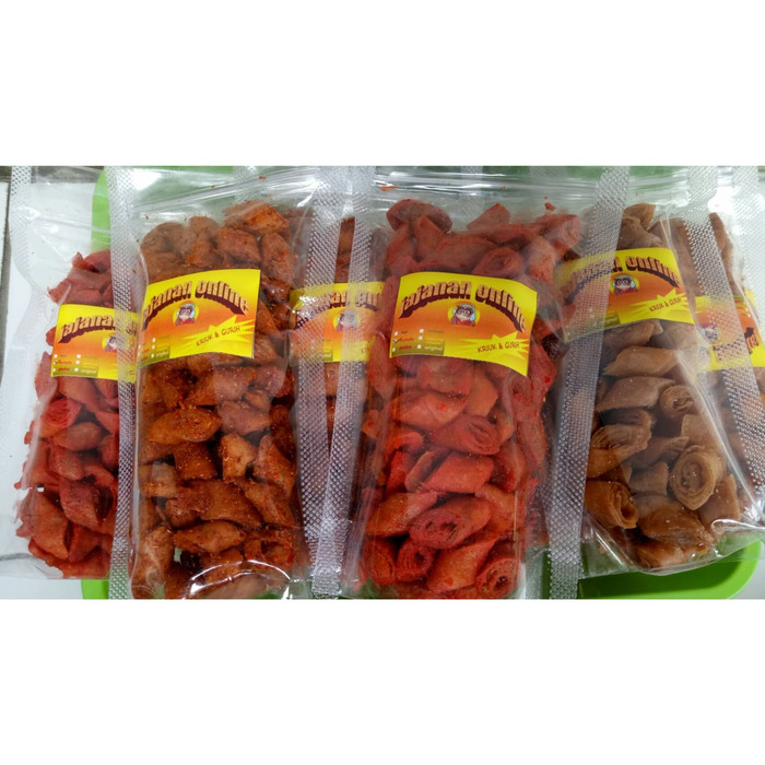 

PAKET 3 PCS CEMILAN KRIPIK KULIT LUMPIA PEDAS BALADO JAGUNG manis