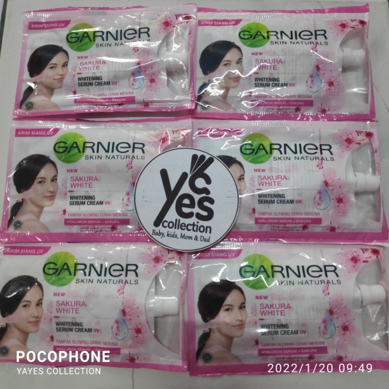 Garnier Krim UV malam Siang SASET cream Sunscreen SPF Yoghurt whitening serum light complete sakura