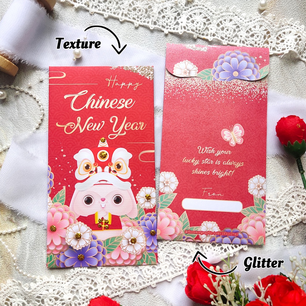 Angpao CNY15-32 custom text nama Chinese New Year - Angapo Imlek Bisa Tulis Nama - Envelope / Hongpao special custom Gong xi fa cai / tahun baru cina 2023 shio dragon naga