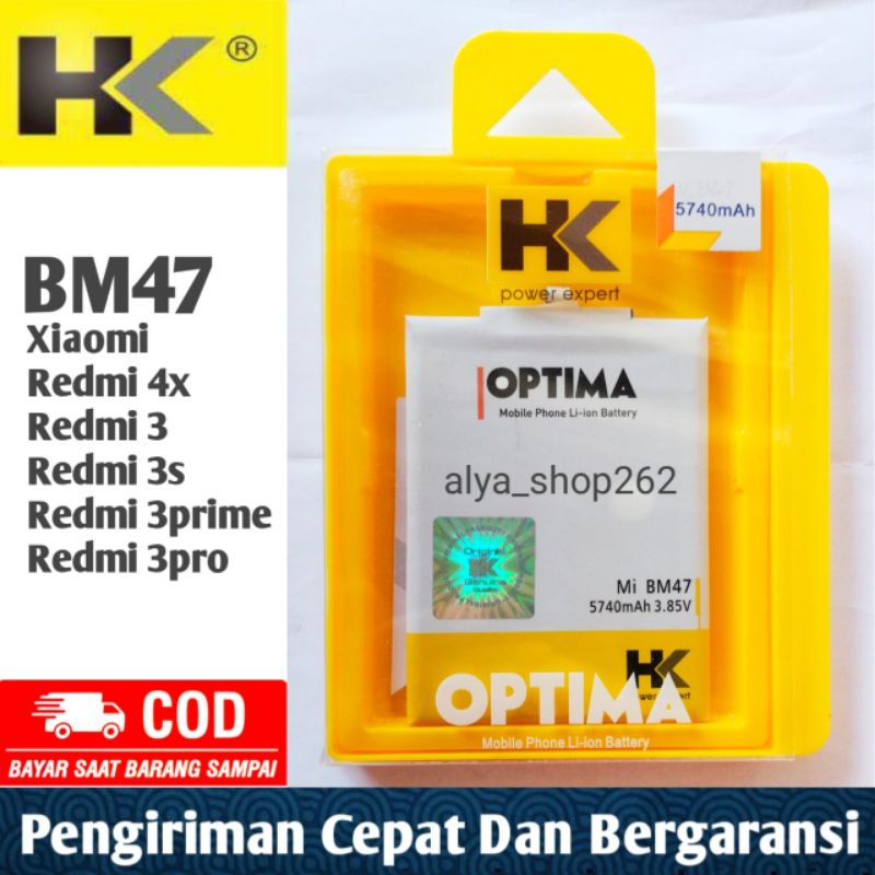 BATRE HK XIAOMI BM47 REDMI 4X 3 3S 3PRIME 3PRO BATERAI BATTERY HK DOUBLE POWER