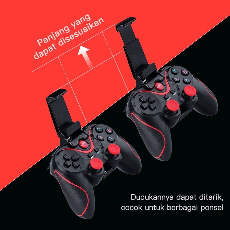 Gamepad Stik Stick Bluetooth Controller For Android X3 Plus Holder