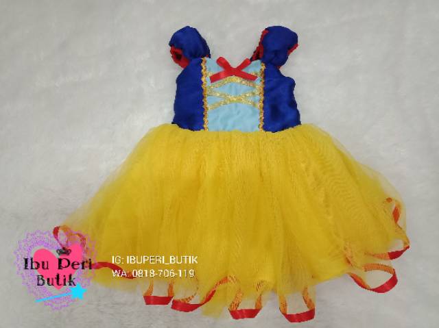 REALPIC VIDEO Dress Princess Snow White Kostum Ulang Tahun