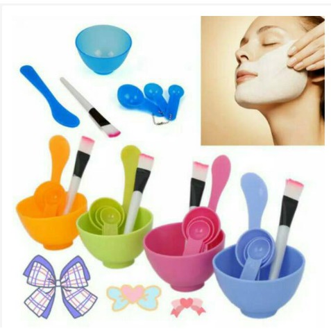 MANGKOK MASKER SET / MANGKOK MASKER SET 4IN1 / MANGKUK MASKER SET WAJAH KOSMETIK DIY