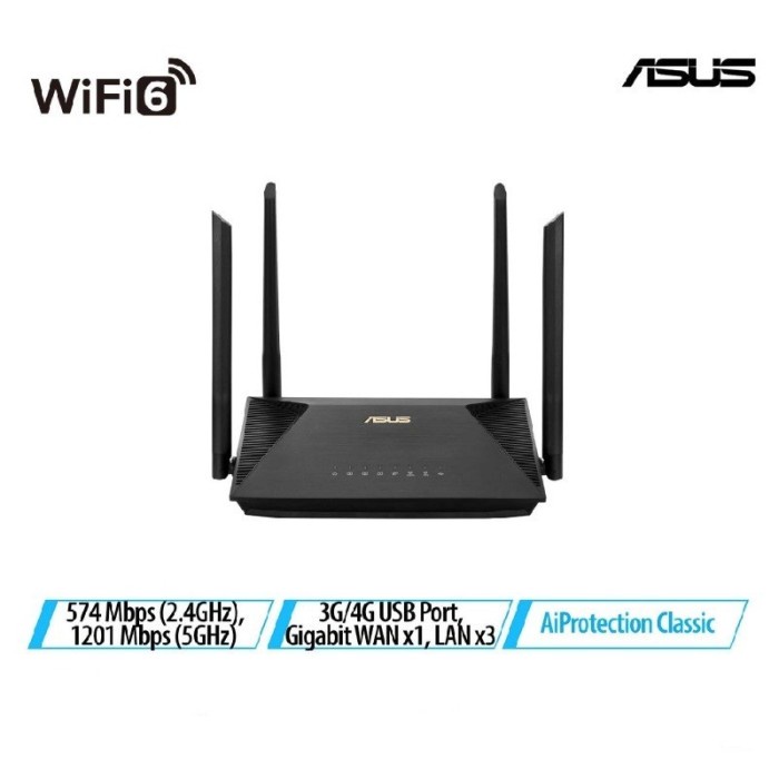Router ASUS RT-AX53U AX1800 Dual Band WiFi 6 Wireless Router AiMesh - RT-AX53