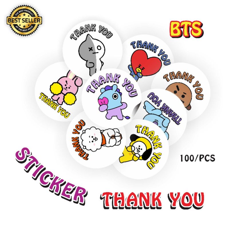 

Sticker Thank You Bts (Karakter Lucu Aesthetic bisa COD)