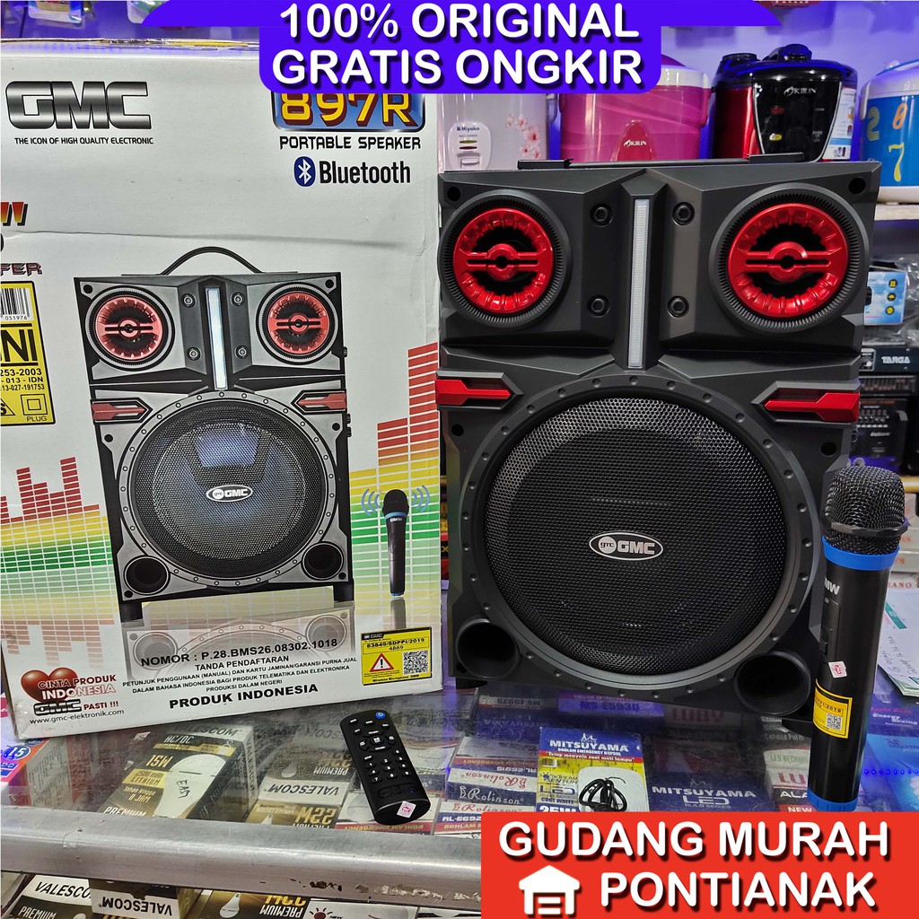 Speaker GMC 897R aktif portable 8 inch 8&quot; Bluethoot Meeting pengeras suara