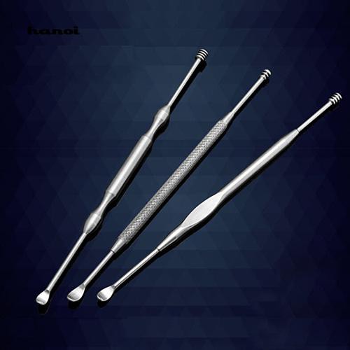 HN❤Earpick Pembersih Telinga Dua Kepala Bahan Stainless Steel