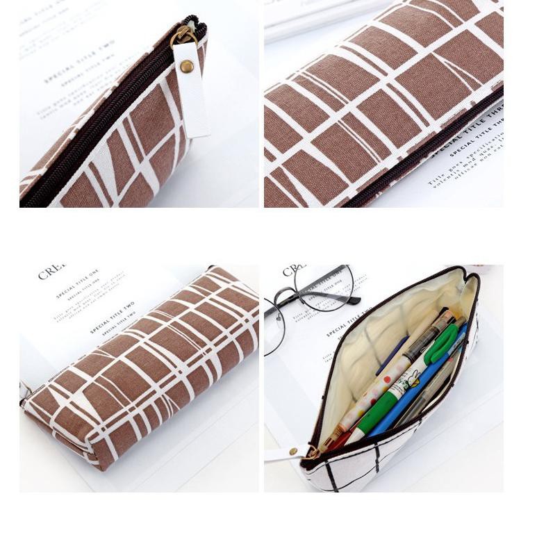 

GOGO Beli Ennwen TP0042 Tempat Pensil Korea Lattice Pattern / Tempat Kosmetik は