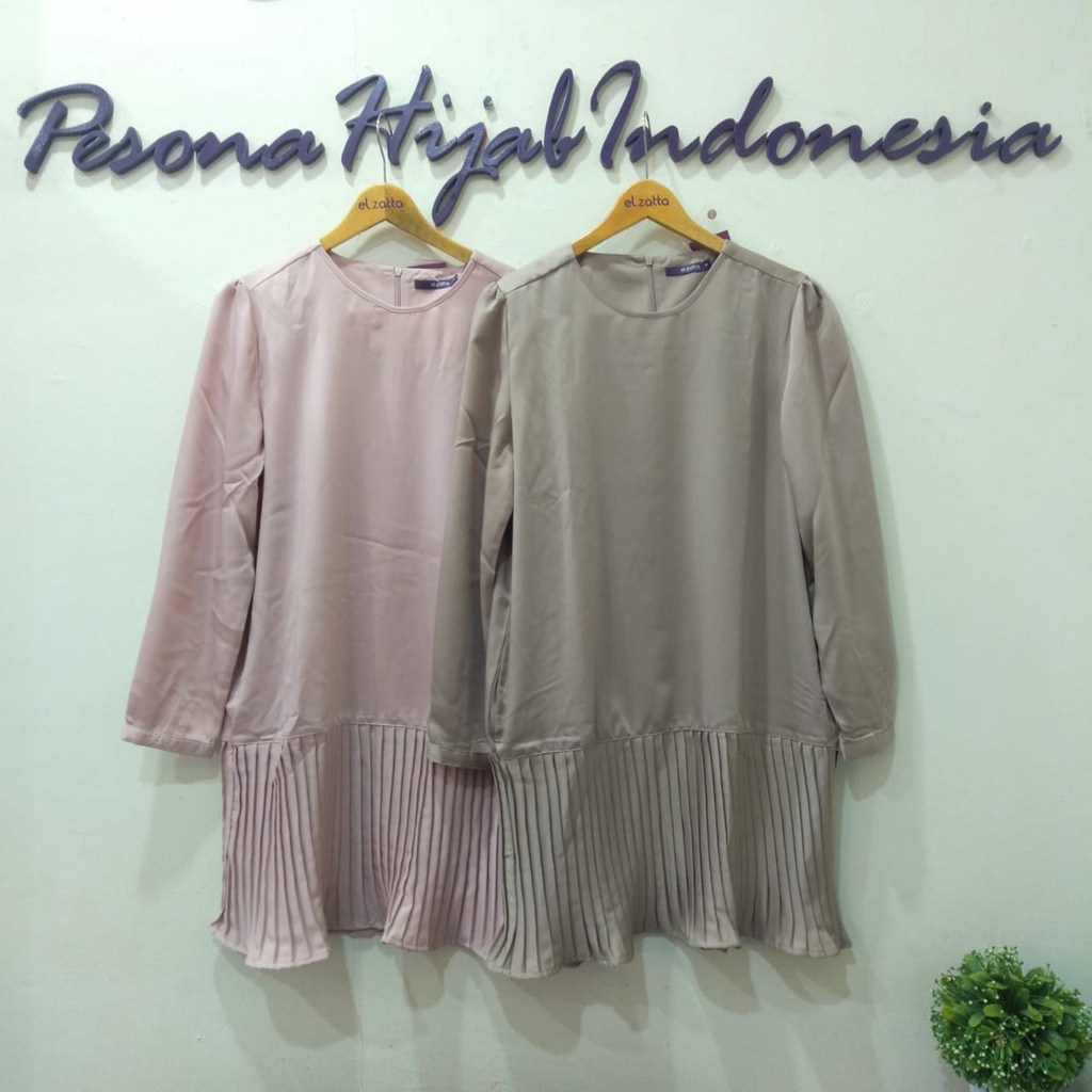 ELZATTA BAJU ATASAN WANITA TUNIK PLISKET TUNIK AMITA