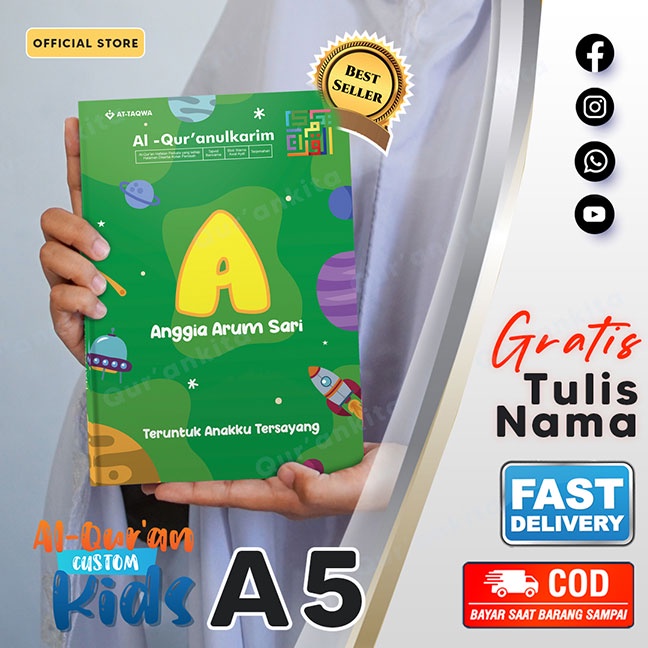 Qur'an Custom Kids Galaxy A5 | At-Taqwa | Gratis Tulis Nama