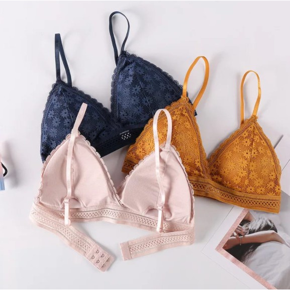 𝐄𝐁𝐒 ✅ PW095 Bra Busa Wanita Bahan Lace Lembut Cantik Seksi Tanpa Kawat Import COD