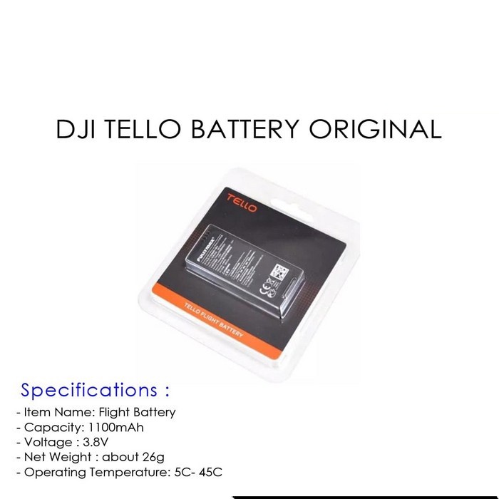 Toys Store -  DJI TELLO BATTERY ORIGINAL - BATERAI TELLO - BATERE DJI TELLO