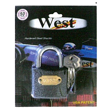 GEMBOK 50MM WEST (+) /GEMBOK PAGAR KUNCI PLUS LEHER PENDEK