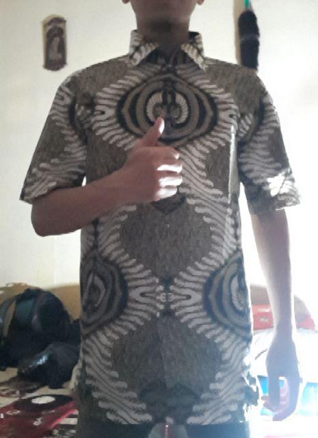 Kemeja Batik Alisan Slimfit Lengan Pendek Size 14.5 - 16