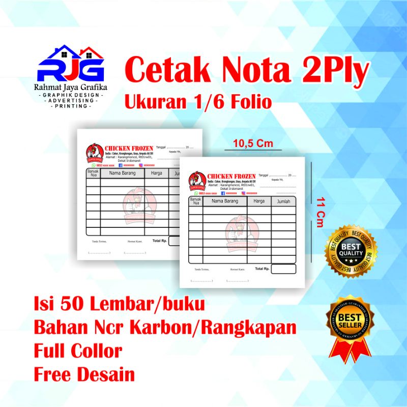 

(Promo Murah) CETAK NOTA 2ply U.1/6 FOLIO NOTA CUSTOM NOTA OLSHOP NAMA SENDIRIL RAHMAT JAYA GRAFIKA