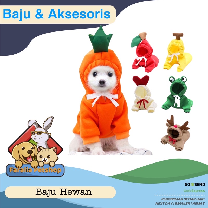 Baju Buah Sayur Kucing Anjing Pet Clothes Cat Dog Fruits Animal Cute