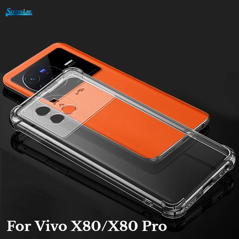 Soft Case TPU Transparan Shockproof Anti Jatuh Cover Vivo X80 X80 Pro