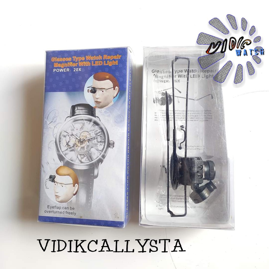 Eye loop 20X LED Kaca Pembesar Alat Servis jam tangan Elektronik