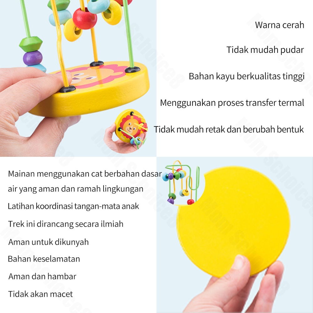 Halo Baby Mini round beads Wire Maze Game anak mainan alur kawat kecil