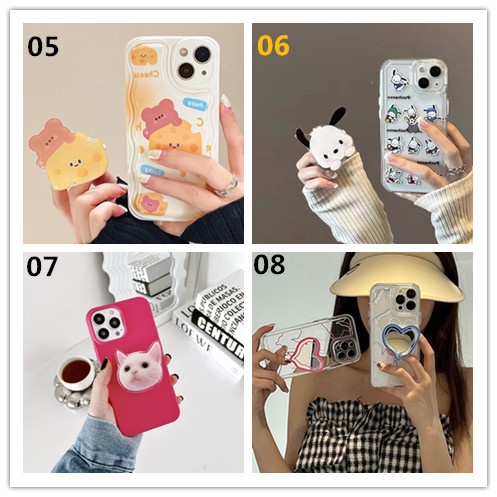 Popsocket Hp Bentuk Kartun Beruang / Anjing / Kucing / tulip Lucu