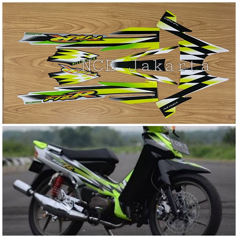 STIKER STRIPING MOTOR F1ZR MILLENIUM HIJAU