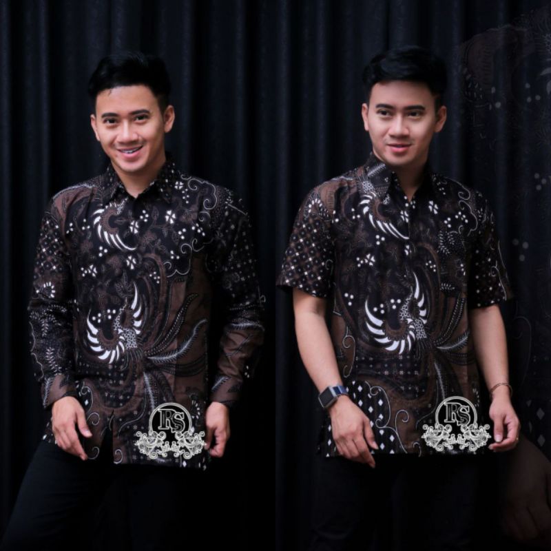 Batik Pria Lengan Panjang HRB026 motif KERATONAN Kode 002 size M L XL XXL Reguler