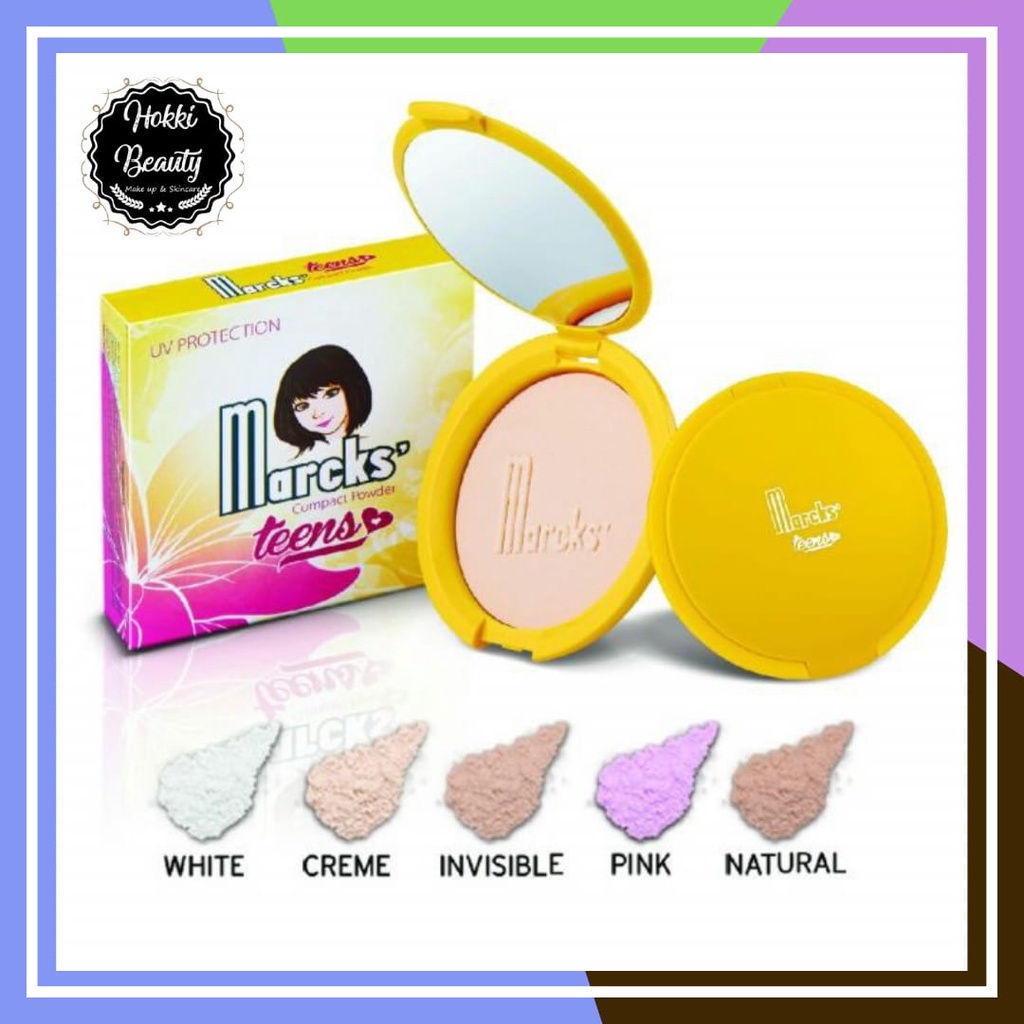(KEMASAN BARU DI SLIDE KEDUA) - Bedak Marcks Teens cream n allvarian limited - BEDAK PADAT