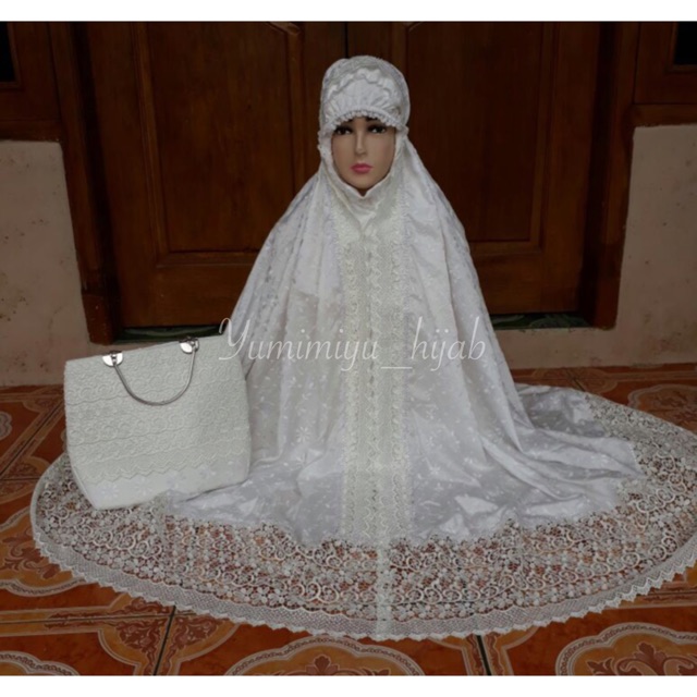 Mukena prada mewah tas behel