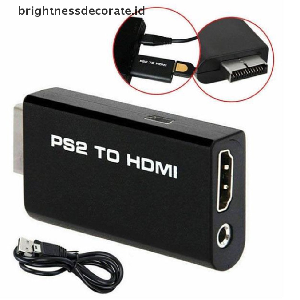 Adaptor Konverter Video Ps2 Ke Hdmi Dengan Output Audio 3.5mm Untuk Monitor Hdtv