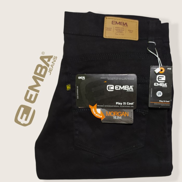 CELANA EMBA JEANS ORIGINAL PRODUCT//CELANA PANJANG PRIA - Hitam, 29