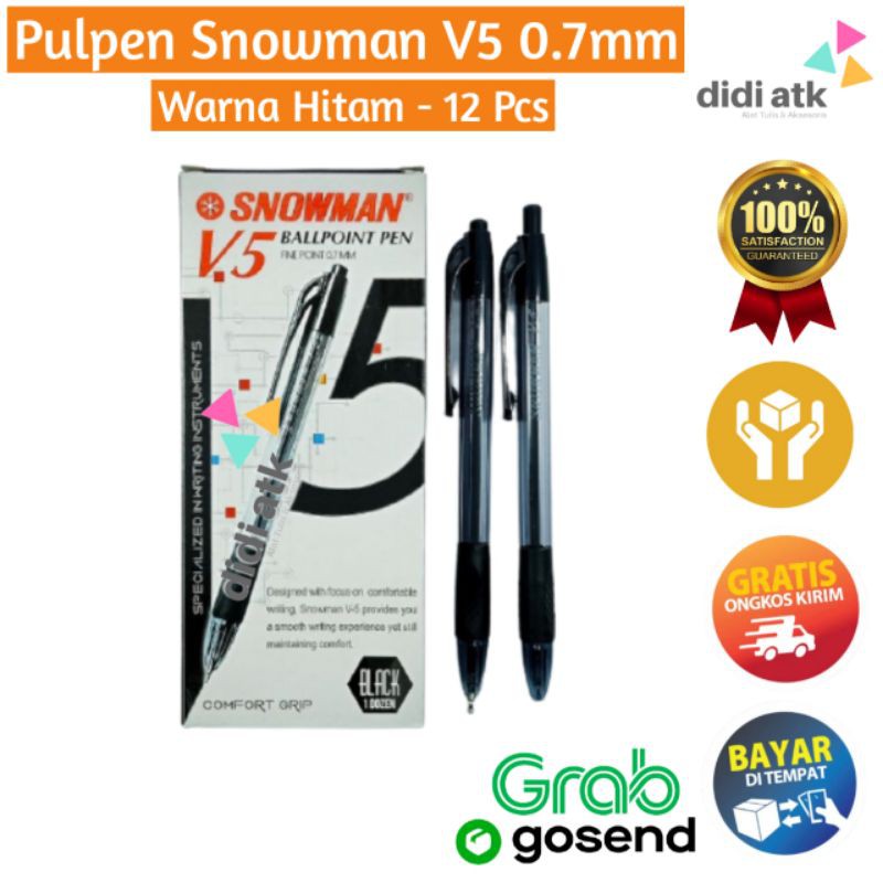 

Pulpen / Ball Pen Snowman V5 0.7mm / Pena Cetrek Snowman