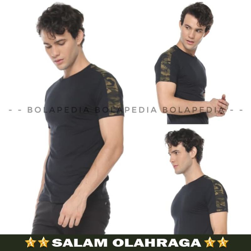 Kaos STRIPE ARMY / Baju distro polos pria shoulder list CASUAL LORENG